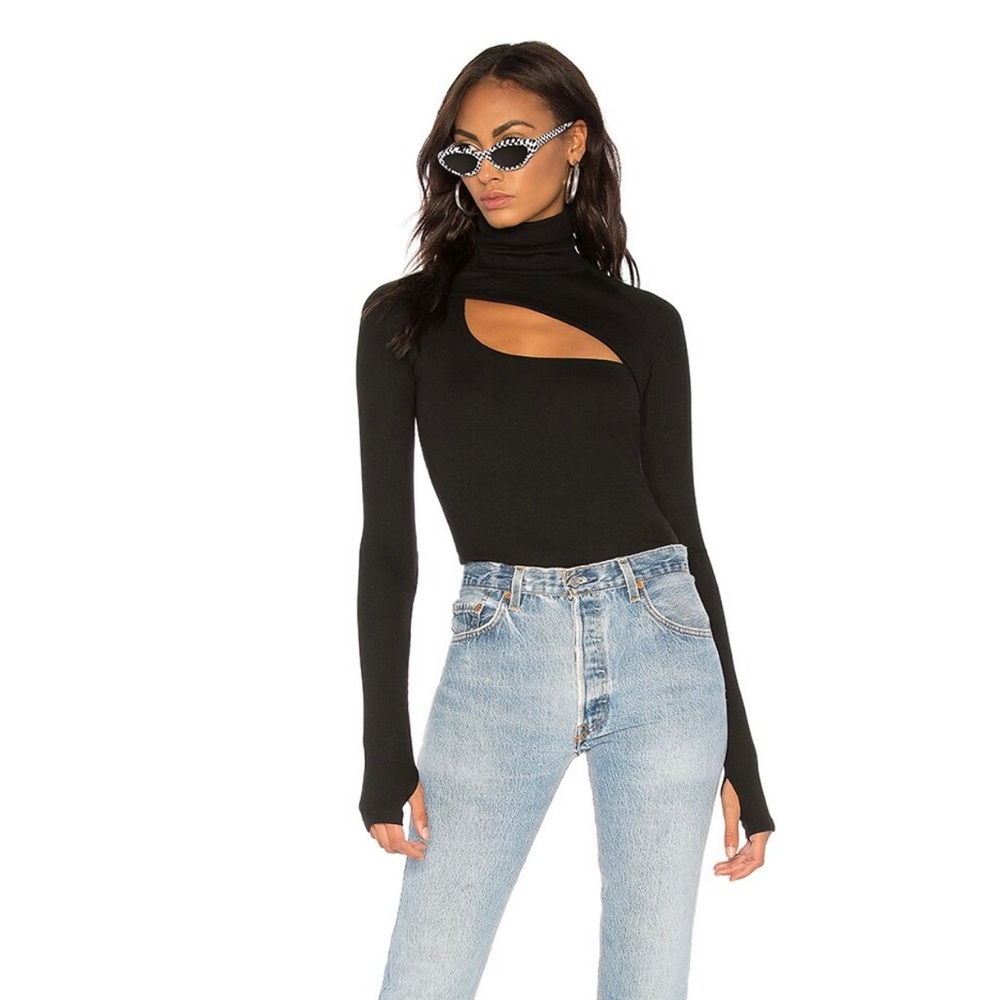 NWT Alix NYC Carder Bodysuit in Black Size Large L